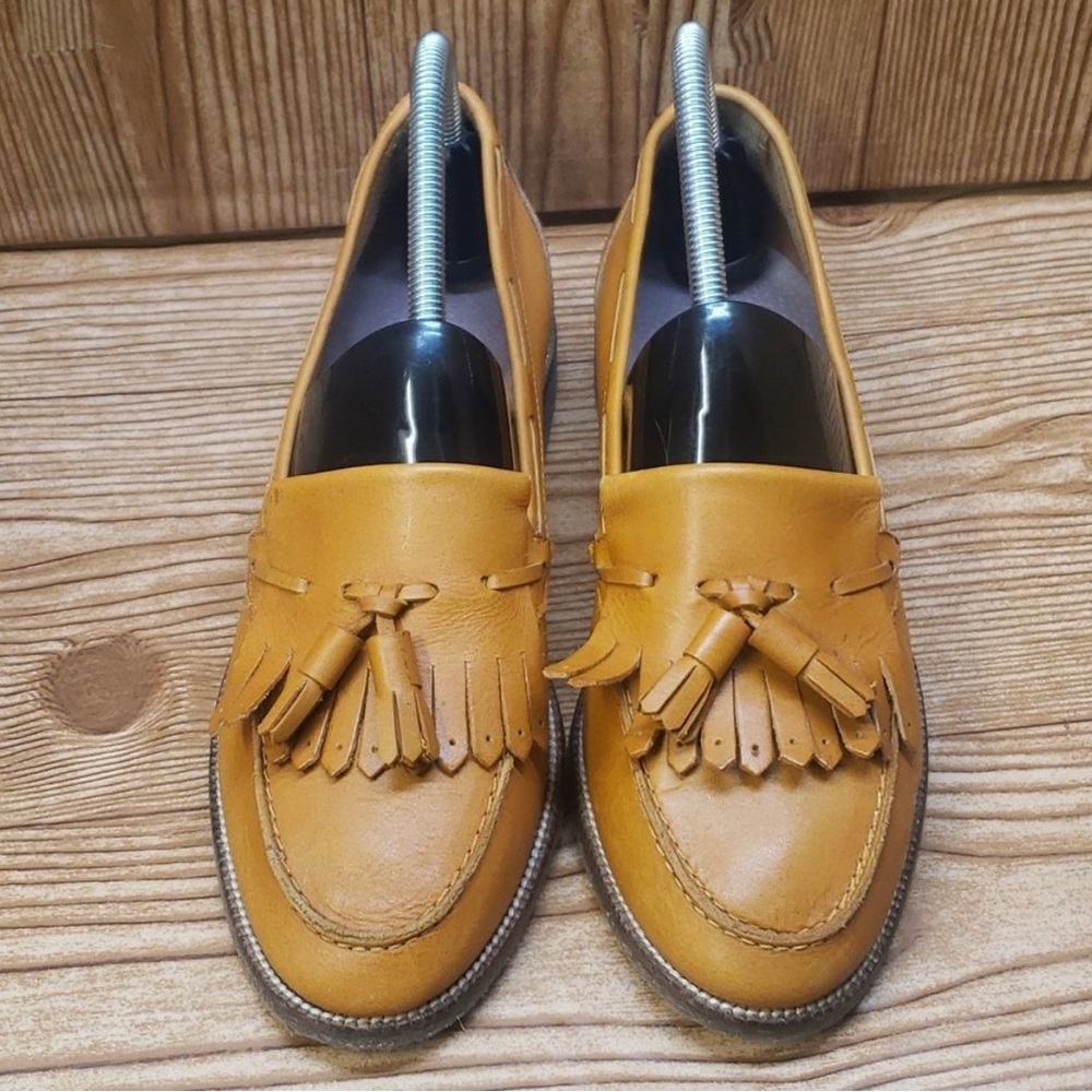 Seychelles Cloak Kiltie Tassel Loafer Mustard color